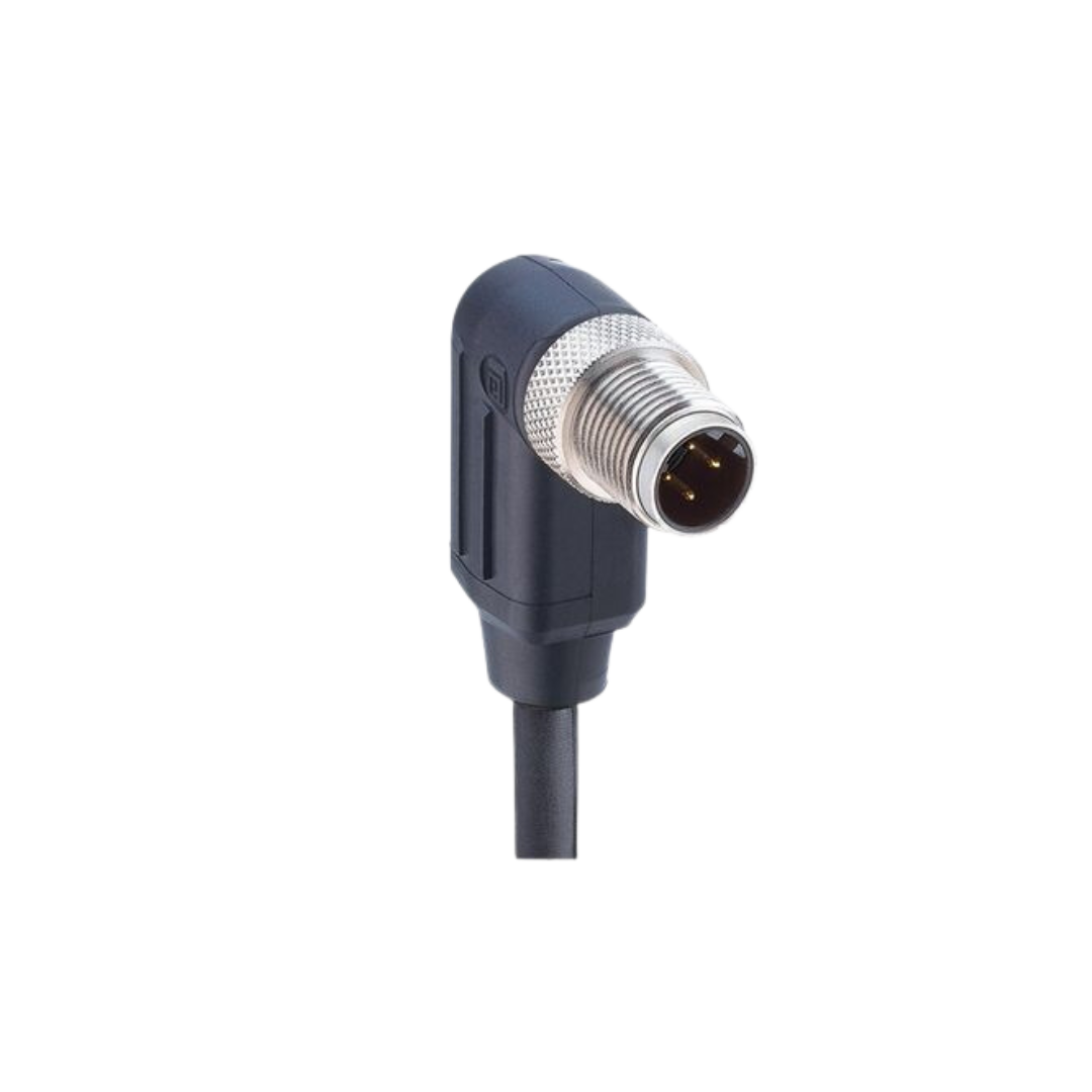 M12 - D-Coded Fast ethernet CAT5E DATA Single-ended cordset male right Angle